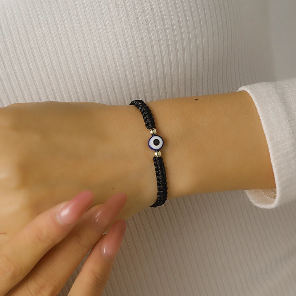 Neue Gebet Hand von Fatima Bösen blick Flechten Armband Rot Schwarz Blau Farbe Nylon Faden Glück Paar Armband Schmuck Männer Frauen