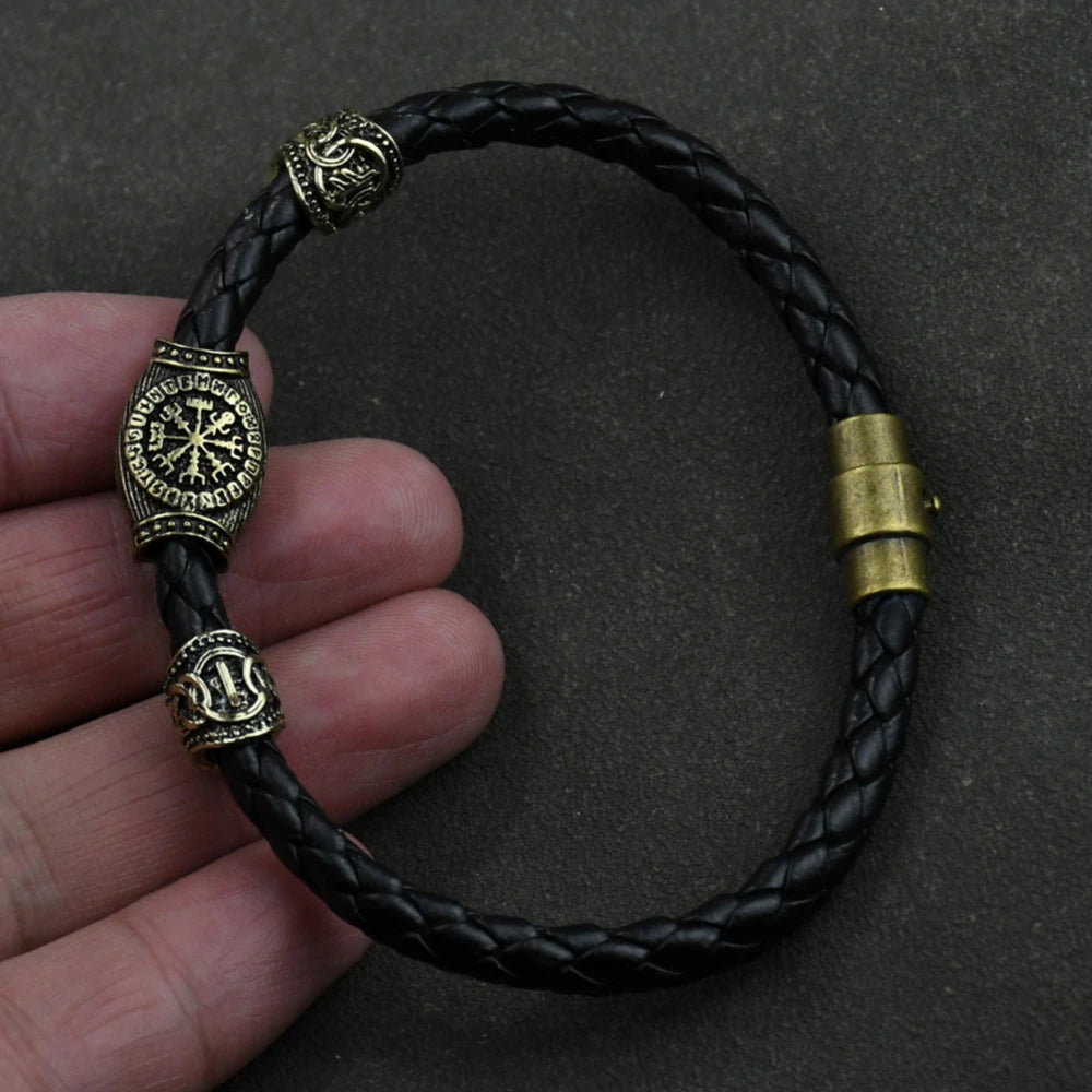 Nordisches Runen-Armband Vikingo 3 Stück/11 Stück/13 Stück/15 Stück Runen-Perlen Vegvisir Kompass Amulett Wikinger-Armband Slawisches Zubehör