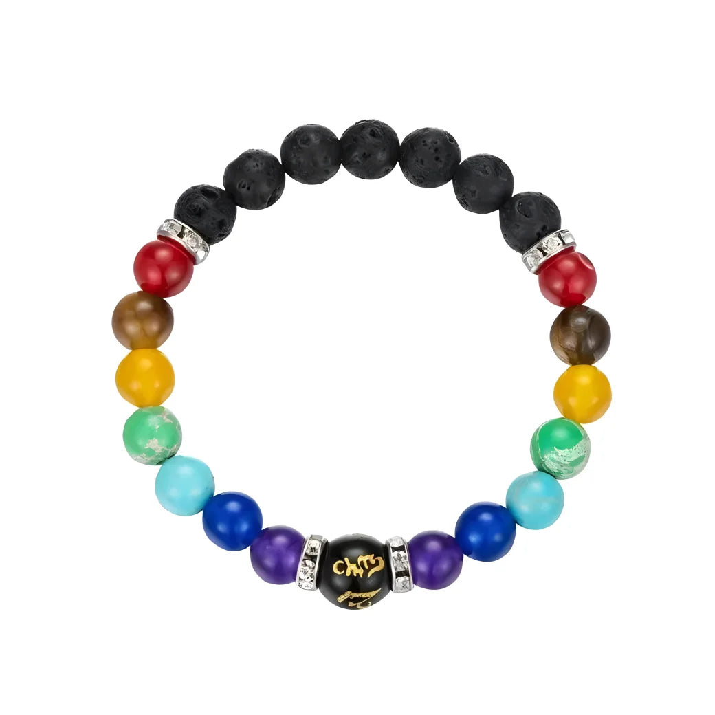 2 Stück 7 Chakra-Armband mit Bedeutungskarte für Männer und Frauen, natürlicher Kristall, heilender Angst, Schmuck, Mandala, Yoga-Armband, Geschenk