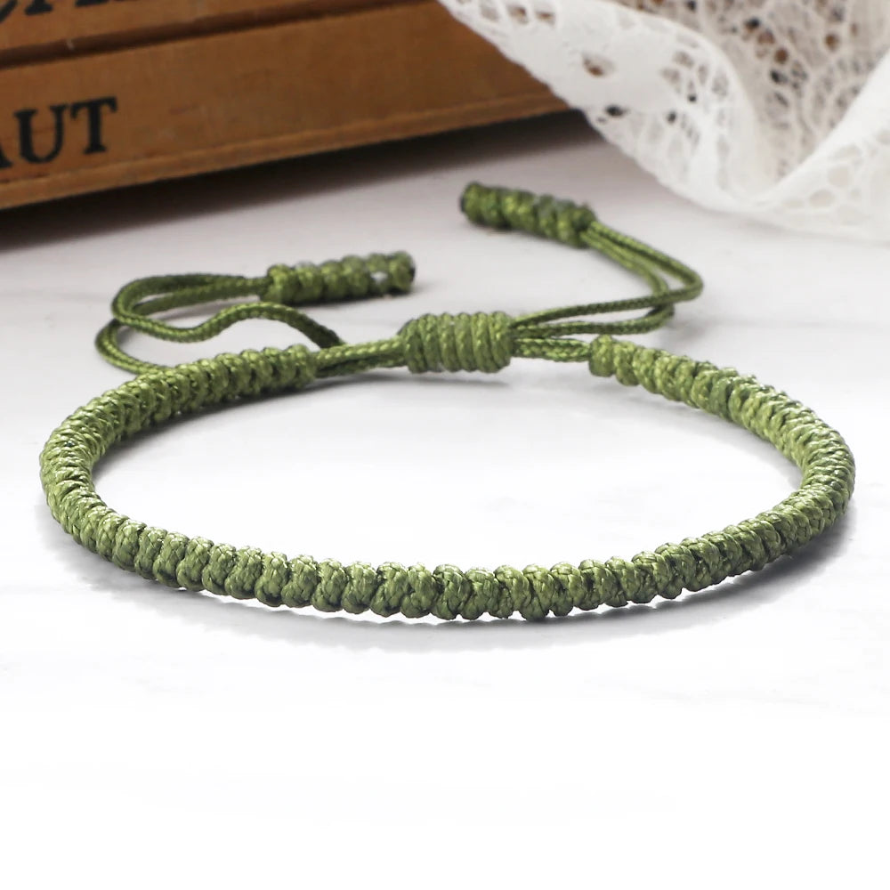 Geflochtene Armbänder Männer Frauen Handarbeit Gewebt Dunkelblau Grün Seil Armband Yoga Armreifen Beste Freund Schmuck Paar Geschenke Unisex