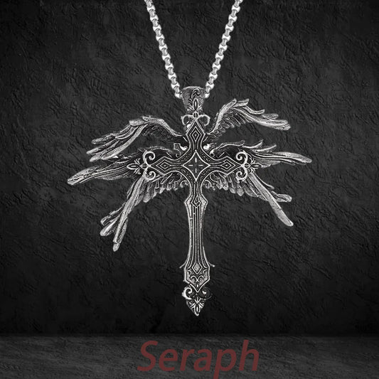 Heiße Neue Mode Retro Seraph Kreuz männer Halskette Übertrieben Mode Anhänger Zubehör
