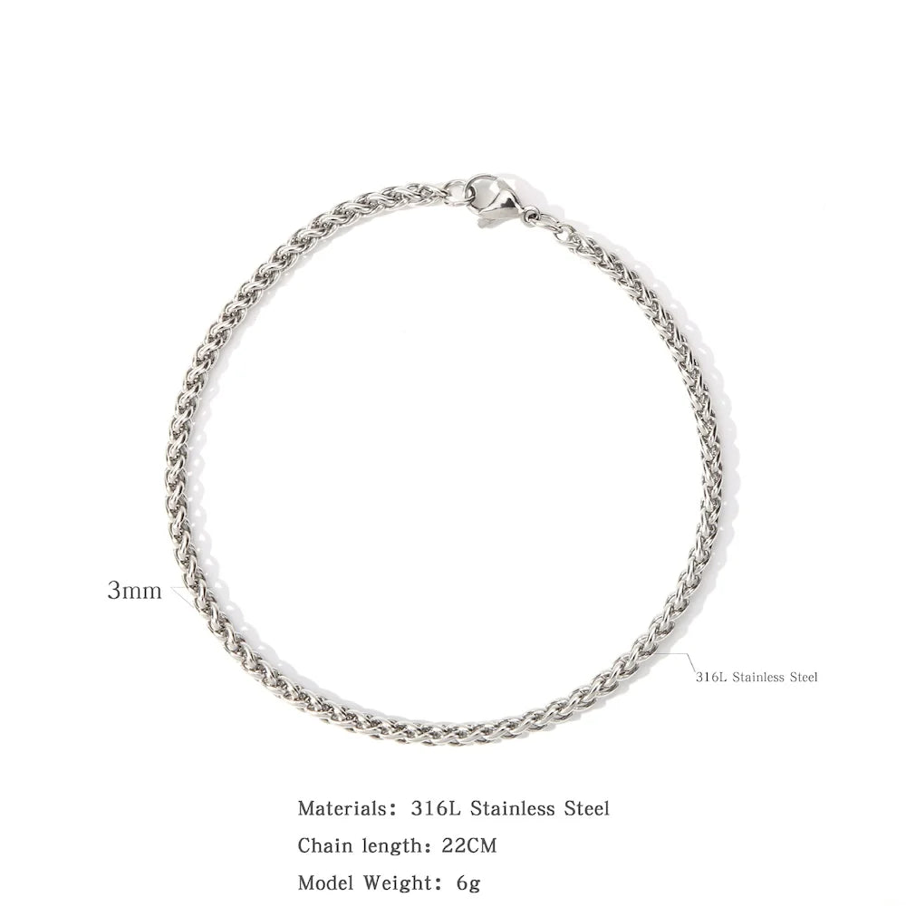 Hip Hop Edelstahl Wirbelsäule Kette Armband Einfache Männer Titan Stahl Schmuck Mode Party Zubehör Geschenke