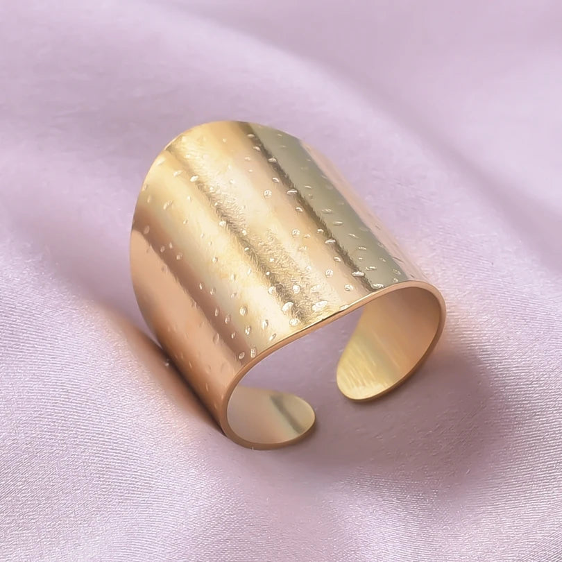 1/2/3 stücke mischen Farbe klobigen breiten Ring offene Edelstahl ringe für Frauen Männer Accessoires unregelmäßige Oberfläche kpop Modeschmuck