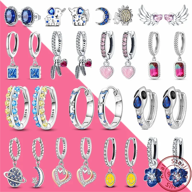 2024 Hotsale Ohrringe aus 925er-Sterlingsilber, Creolen mit Pavé-CZ-U-Form, Zirkon für Frauen, funkelnd, mit Größe, Modellanzeige