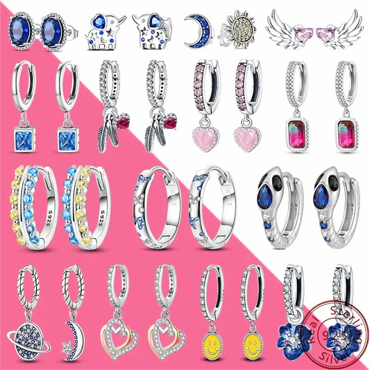 2024 Hotsale Ohrringe aus 925er-Sterlingsilber, Creolen mit Pavé-CZ-U-Form, Zirkon für Frauen, funkelnd, mit Größe, Modellanzeige