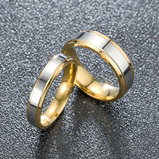 Ramos Edelstahl-Ehering, schlichtes Design, Paarring, 4 mm, 6 mm breit, Bandring für Damen und Herren, Gedenktagsgeschenk
