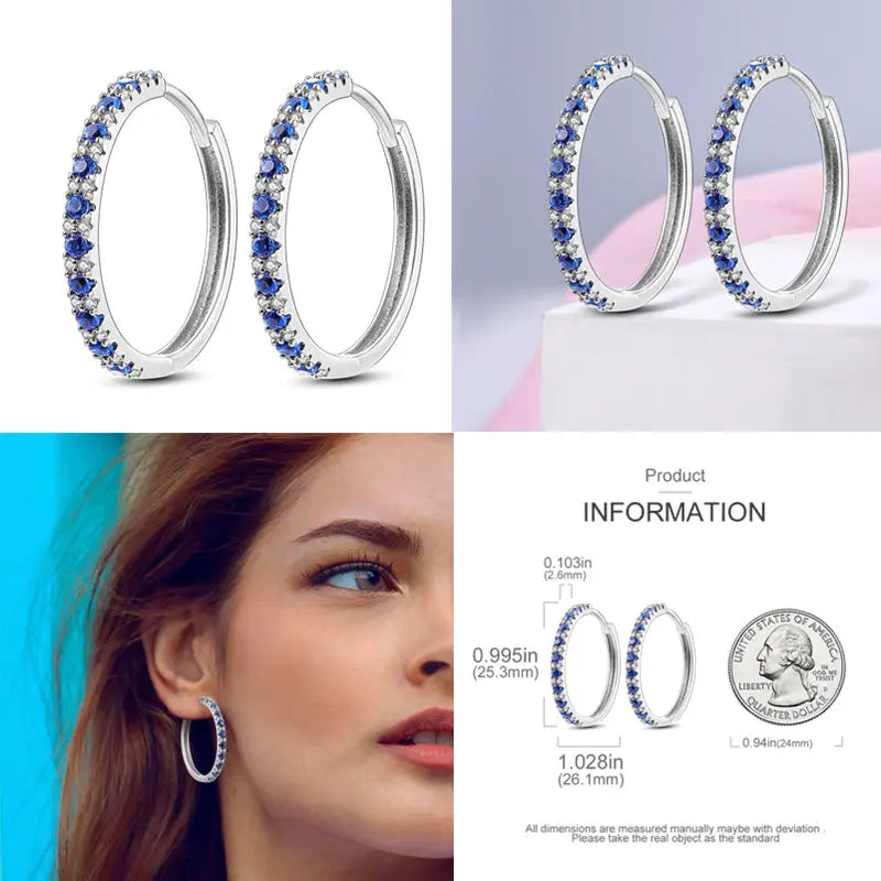 2024 Hotsale Ohrringe aus 925er-Sterlingsilber, Creolen mit Pavé-CZ-U-Form, Zirkon für Frauen, funkelnd, mit Größe, Modellanzeige