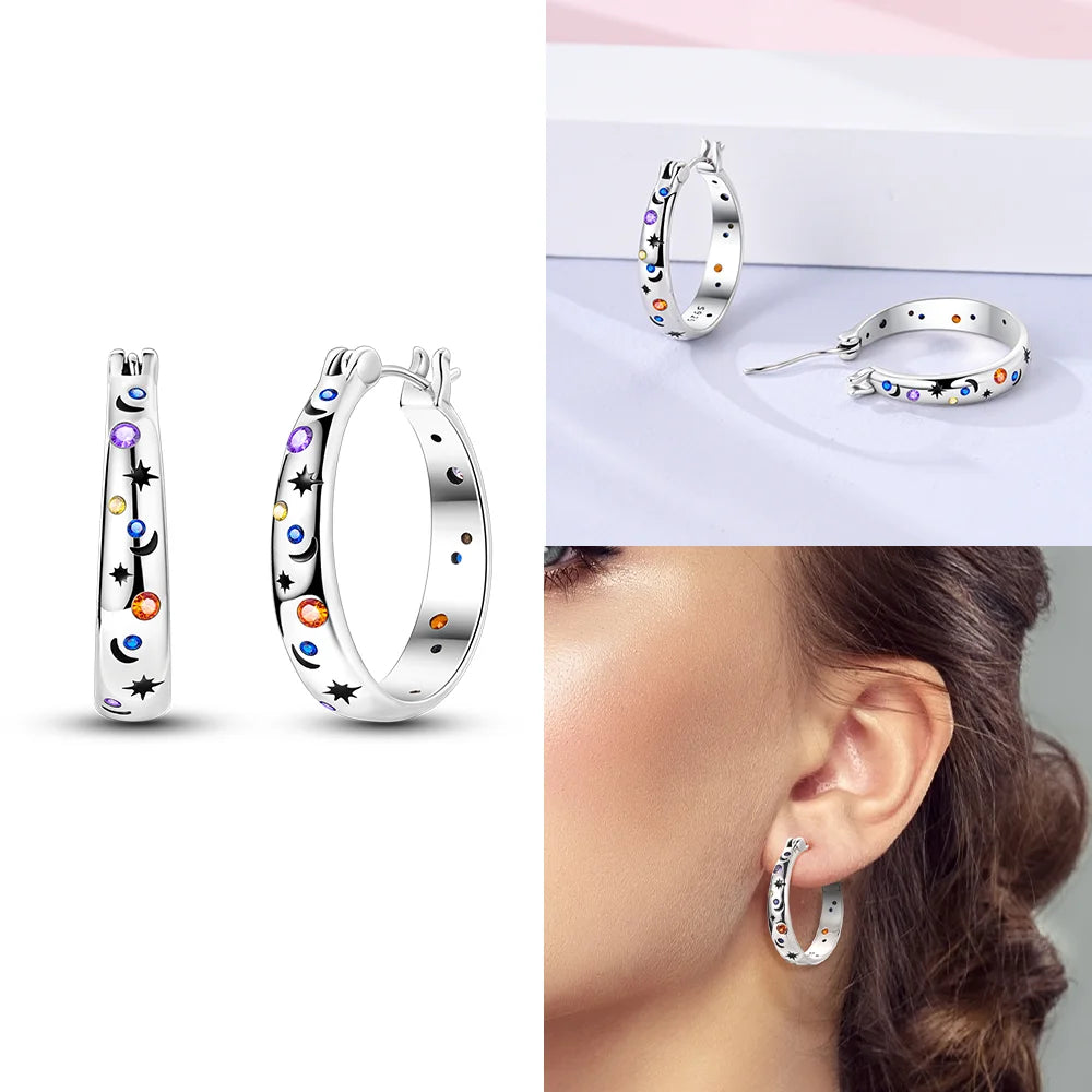 Schmetterlings-Ohrringe, Original 925er Silber, rosa Schleife, Herz, Zirkon, Stern, Blume, Ohrstecker, Damen, Schmuck, Geschenk, Liebe, Valentinstag-Set
