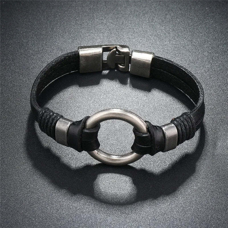 Letapi hochwertige geflochtene schwarze Leder armband für Männer Punk Vintage Unisex Charme Hochzeits schmuck Geschenk