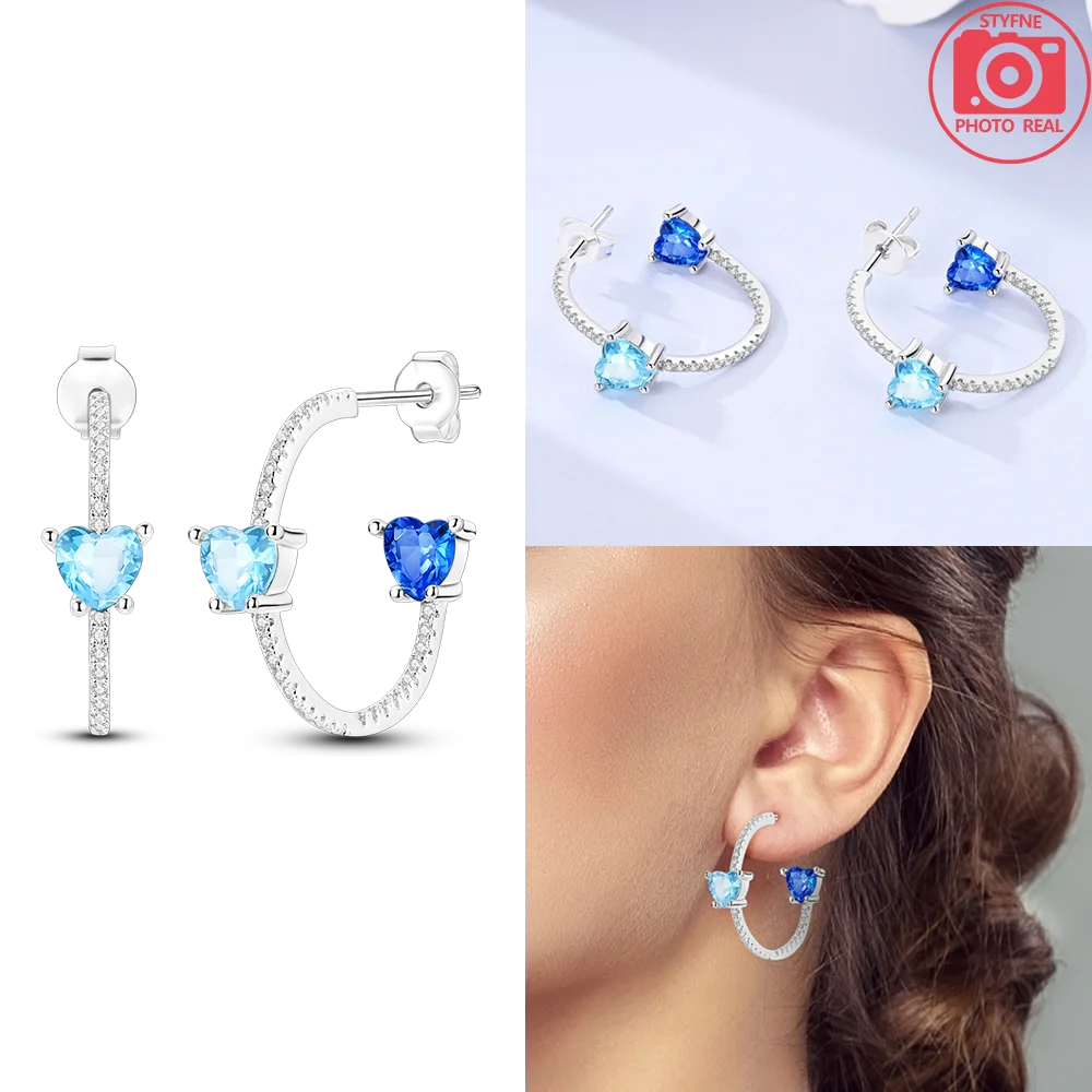 Schmetterlings-Ohrringe, Original 925er Silber, rosa Schleife, Herz, Zirkon, Stern, Blume, Ohrstecker, Damen, Schmuck, Geschenk, Liebe, Valentinstag-Set