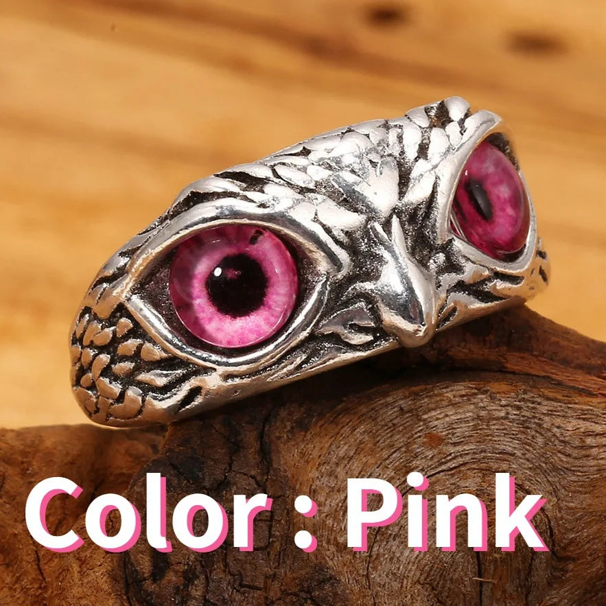 Neue Vintage Böse Augen Eule Ringe für Frauen Männer Liebhaber Paar Anillos Rock Offen Einstellbar Kreative Übertrieben Weihnachten Schmuck
