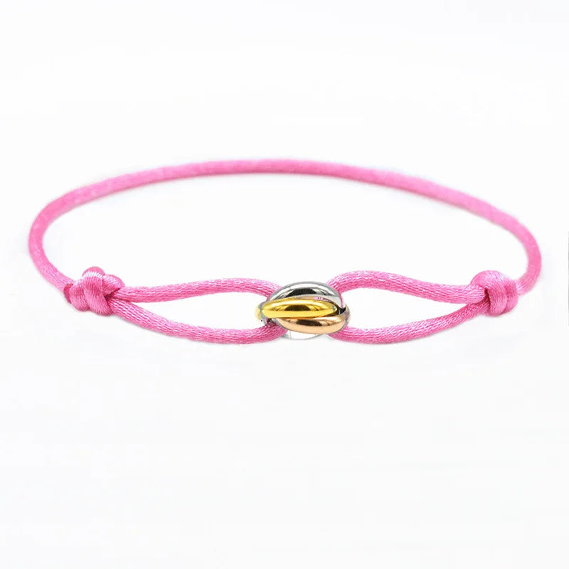 Glücksperlen-Armband für Paare, Freundschaft, Edelstahlringe, verstellbar, wasserdicht, Liebhaber-Armband für Damen und Herren, Schmuck