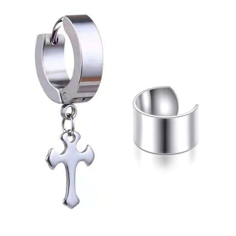 Edelstahl-Clip-Ohrringe für Frauen, hochwertig, kreativ, einfach, C, nicht durchdringend, Ohrclip, Manschette, Ohrschnalle, Trend, Schmuck, Geschenk
