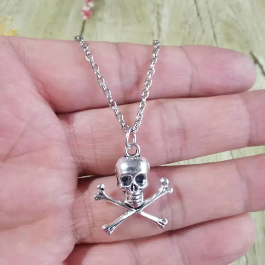 Halskette mit Totenkopf-Anhänger für Damen und Herren, Vintage-Kette, Grunge-Schmuck, Gothic-Accessoires, Halsband, Y2k, ästhetischer Feenstern