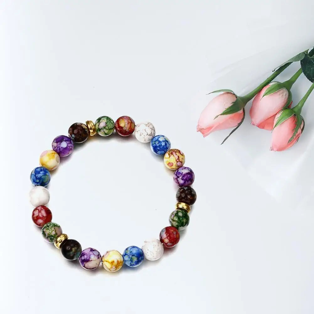 Armbänder Frauen Heilung Tiger Augen Amethyst Edelstein 7 Chakra Perlen Armreifen Yoga Stein Geschenk für Paar Artikel Schmuck Dame