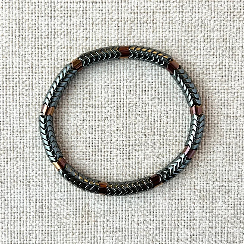 Hämatit Perlen Stretch Armband