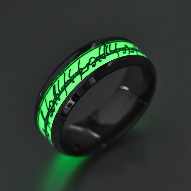 Leuchtender Edelstahl-Liebesherz-Paarring für Paare, EKG, leuchtet im Dunkeln, Herzschlag, fluoreszierende Ringe, Zubehör, Geschenke für Freunde