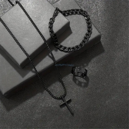 Moderne Männer religiöse Anhänger Halskette Armband Ringlegierung Accessoires für den Menschen