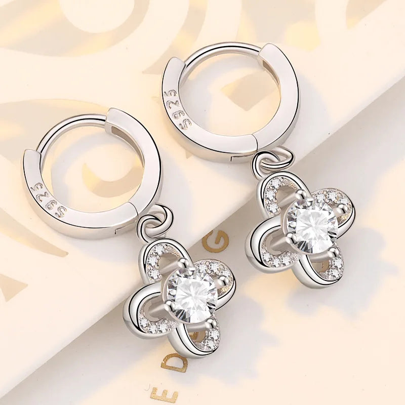 Stern-Ohrstecker aus 925er-Sterlingsilber, AAA-Zirkon, hohe Qualität für Damen, Ohrring, Hochzeit, Modeschmuck, Accessoires, Party-Geschenk