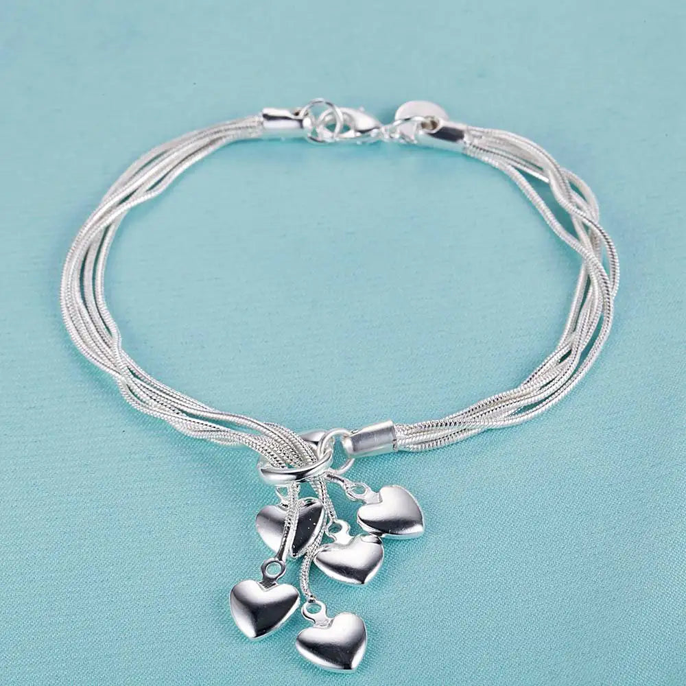 Neues Armband aus 925er-Sterlingsilber, hochwertige romantische Kette für Damen, modisch, Verlobungsfeier, Hochzeit, Schmuck, Geschenk