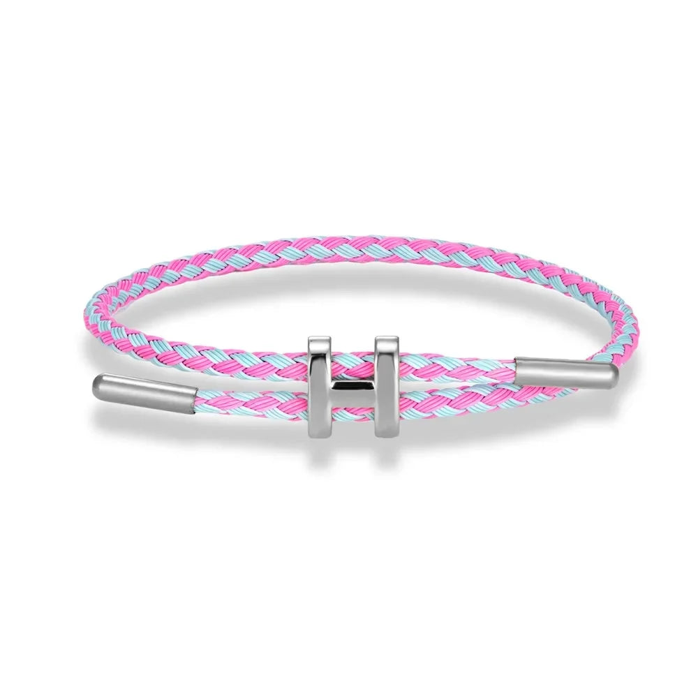 Stahlfarbe H Schnalle Feines Drahtseil Armband Hartgold Schmuck Schnur Perlen Glücksbringer Straße Straße Ungeblockiertes rotes Seil
