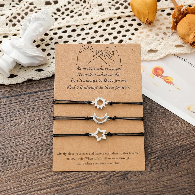 3 teile/los Freundschaft karte Armbänder Langstrecken beziehung versprechen Armband Party Geburtstags geschenk für beste Freunde Schwestern