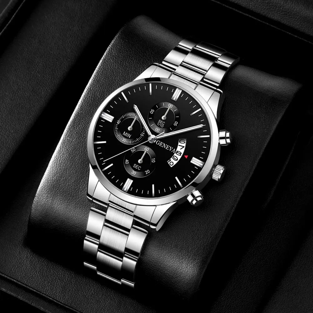 Mode herren uhren luxus silber edelstahl quarz armbanduhr mann business uhr für männer kalender uhr reloj hombre