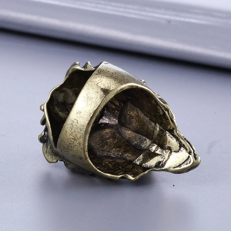 Mode Vintage Ring Hip Hop Blau Augen Löwenkopf Ringe Für Männer Punk Tier Ringe Für Jungen Unisex Finger Ring Schmuck Geschenke