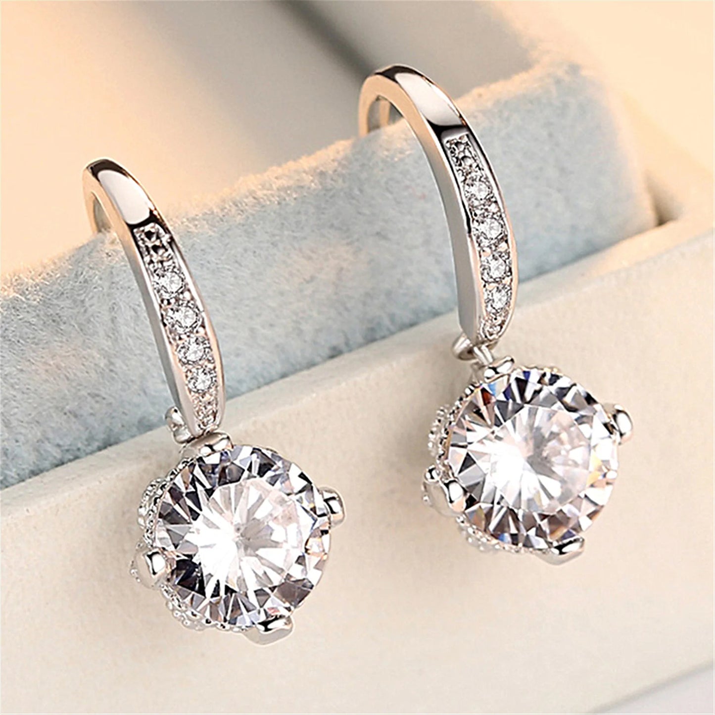 Stern-Ohrstecker aus 925er-Sterlingsilber, AAA-Zirkon, hohe Qualität für Damen, Ohrring, Hochzeit, Modeschmuck, Accessoires, Party-Geschenk