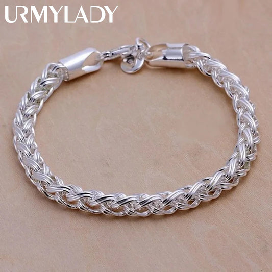 Großhandel 925 Sterling Silber Armbänder Schmuck Kette Frauen Dame Männer 6mm 4MM hohe Qualität Valentinstag Geschenk schönen Fabrikpreis