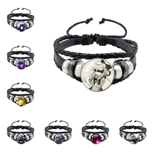 Murder Drone Uzi x N Cartoon Cabochon V Fan Art Armbänder Kunst verstellbares Lederseil Armband Armreifen handgefertigte Schmuckgeschenke