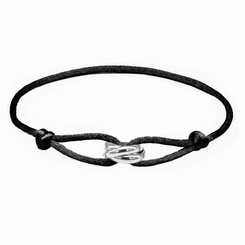 Glücksperlen-Armband für Paare, Freundschaft, Edelstahlringe, verstellbar, wasserdicht, Liebhaber-Armband für Damen und Herren, Schmuck