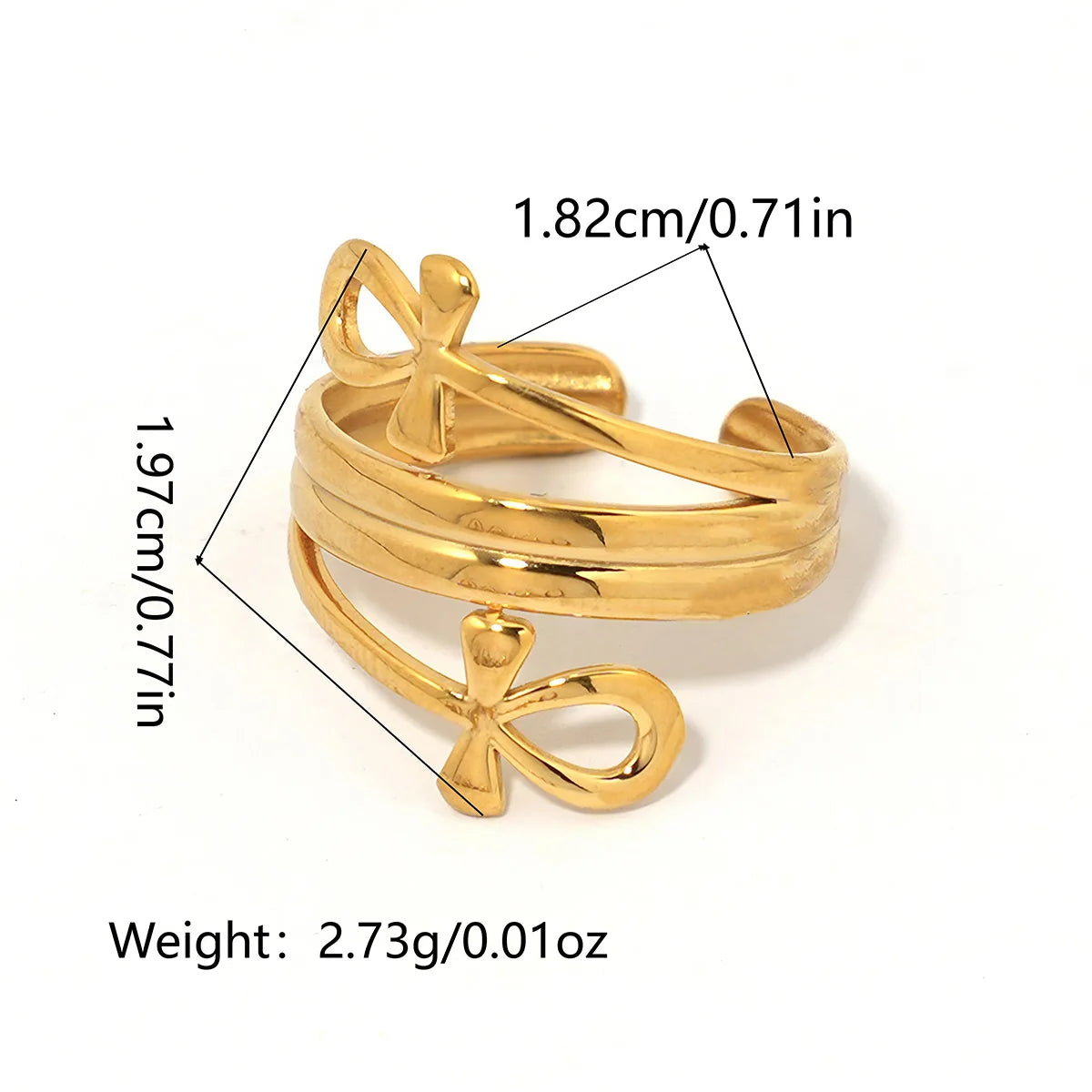 Doppelt gewickelte Königin Nofretete Ringe für Frauen ägyptischer Schmuck Geschenk Vintage Edelstahl Ring Hochzeitspaar Afrika Ring