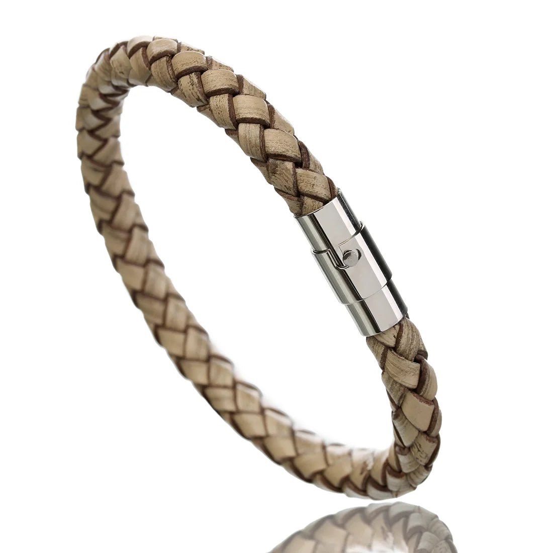 1pc 19/20/21/22cm Mode Design Woven Vintage Echtes Leder Seil Magnetische Schnalle männer armband Für Männer Schmuck Geschenke